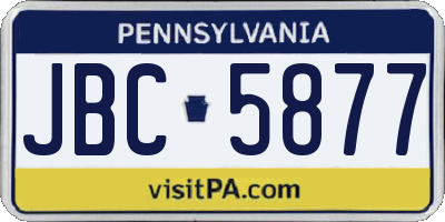 PA license plate JBC5877