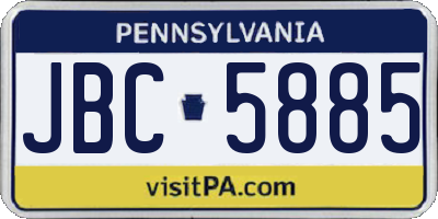 PA license plate JBC5885