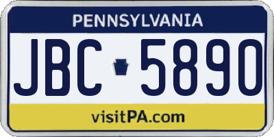 PA license plate JBC5890