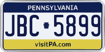 PA license plate JBC5899