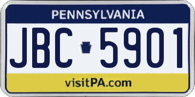 PA license plate JBC5901