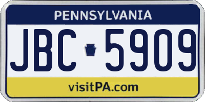 PA license plate JBC5909