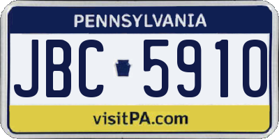 PA license plate JBC5910
