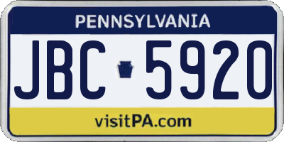 PA license plate JBC5920