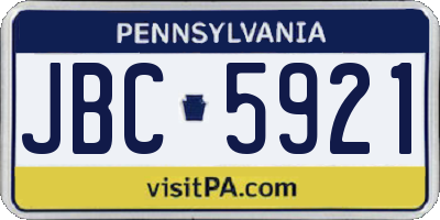 PA license plate JBC5921