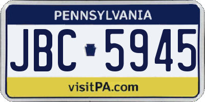 PA license plate JBC5945