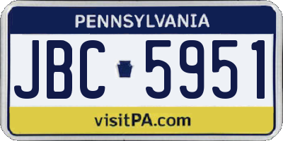 PA license plate JBC5951