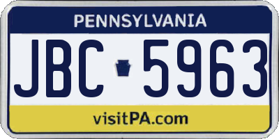 PA license plate JBC5963