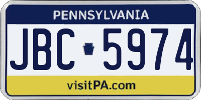 PA license plate JBC5974