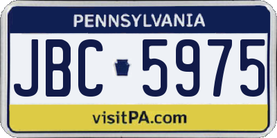 PA license plate JBC5975