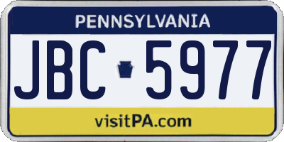 PA license plate JBC5977