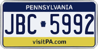 PA license plate JBC5992