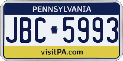 PA license plate JBC5993