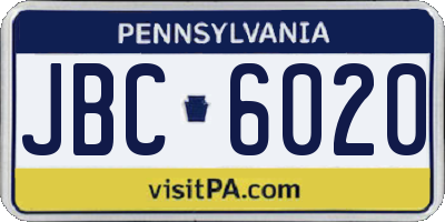 PA license plate JBC6020