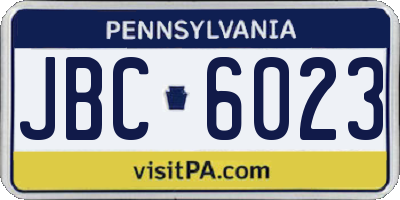 PA license plate JBC6023