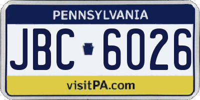PA license plate JBC6026