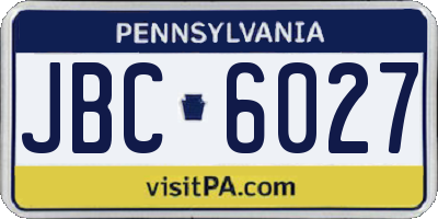 PA license plate JBC6027