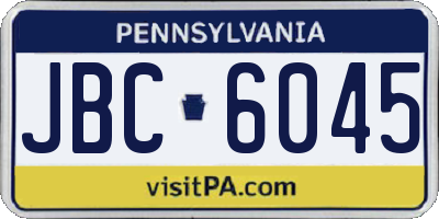 PA license plate JBC6045