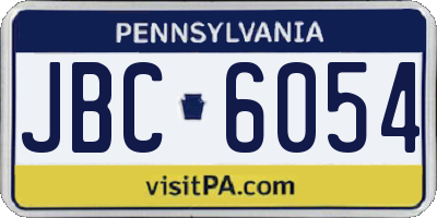 PA license plate JBC6054