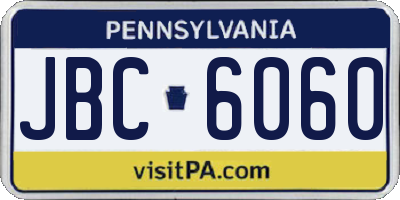 PA license plate JBC6060