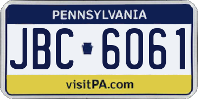 PA license plate JBC6061
