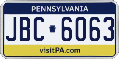 PA license plate JBC6063