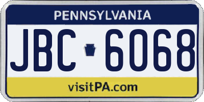PA license plate JBC6068