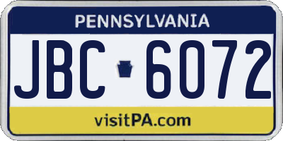 PA license plate JBC6072