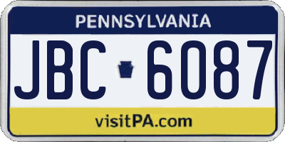 PA license plate JBC6087