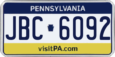 PA license plate JBC6092