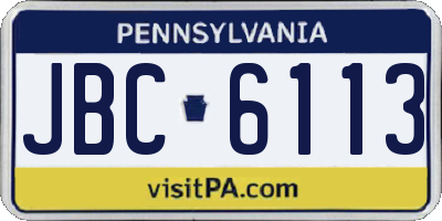 PA license plate JBC6113