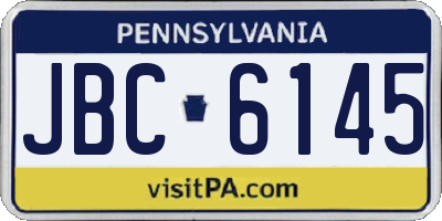 PA license plate JBC6145