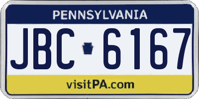 PA license plate JBC6167