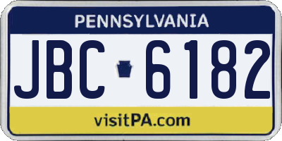 PA license plate JBC6182