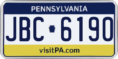 PA license plate JBC6190