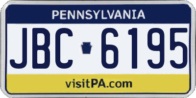 PA license plate JBC6195