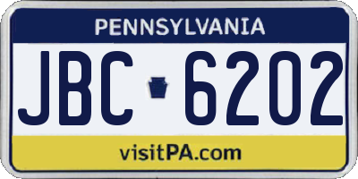 PA license plate JBC6202