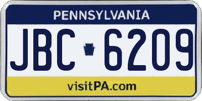 PA license plate JBC6209