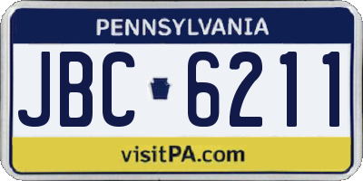 PA license plate JBC6211
