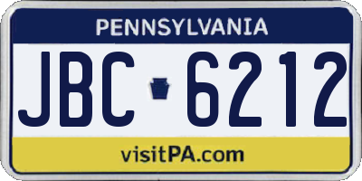 PA license plate JBC6212