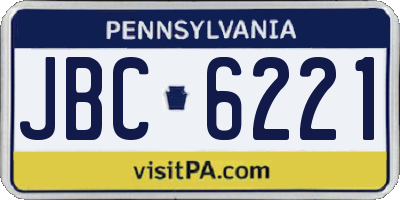 PA license plate JBC6221