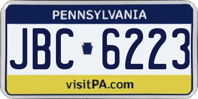 PA license plate JBC6223