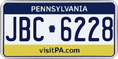 PA license plate JBC6228