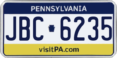 PA license plate JBC6235