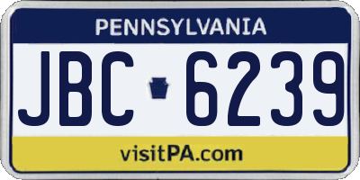 PA license plate JBC6239