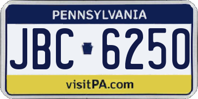 PA license plate JBC6250