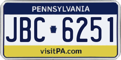 PA license plate JBC6251