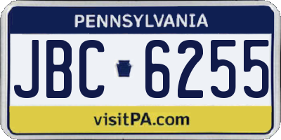 PA license plate JBC6255