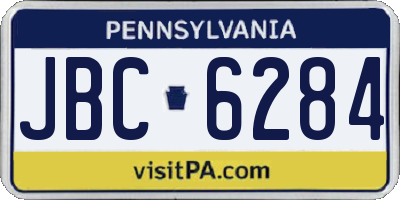 PA license plate JBC6284