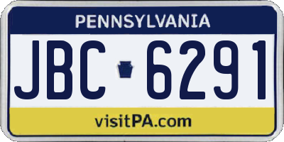 PA license plate JBC6291